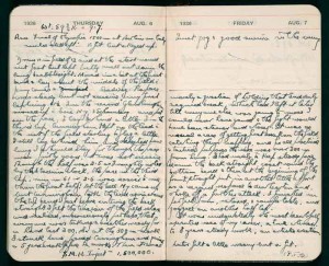 Diary entries from Jack Lovelock's training diary, by Jack Lovelock. 1936. Alexander Turnbull Library. MSX-2510-114.